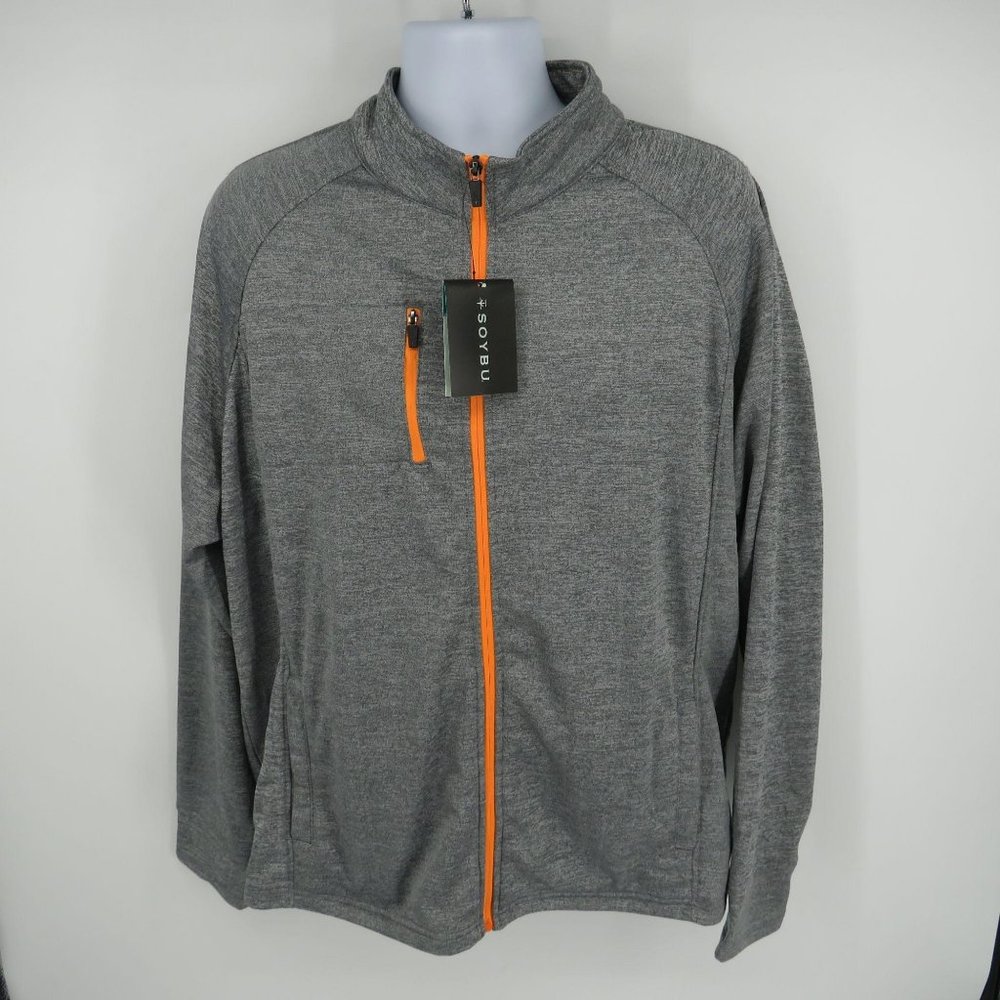 Soybu Apres Mens Light Gray Full Zip Fleece Jacket XXL NWT $50